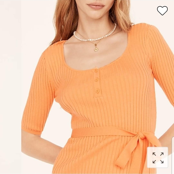 J. Crew Orange Ribbed Mini Dress - Picture 6 of 9